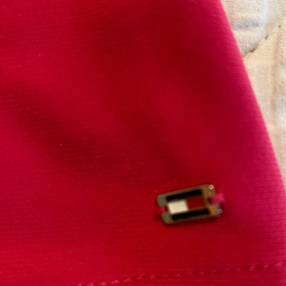 Tommy Hilfiger Hot Pink Womens Sleeveless Top Blouse Unique Neckline Size Large - Picture 8 of 10